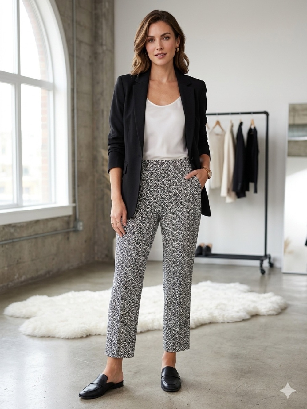 Like New!  Hilary Radley Ladies' Pull On Ankle Pants M Print Size S M